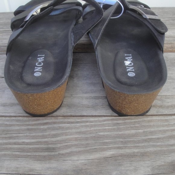 NCAI Criss Cross with one Buckly Open Sandals Black NEW Soze 9 - Picture 4 of 5